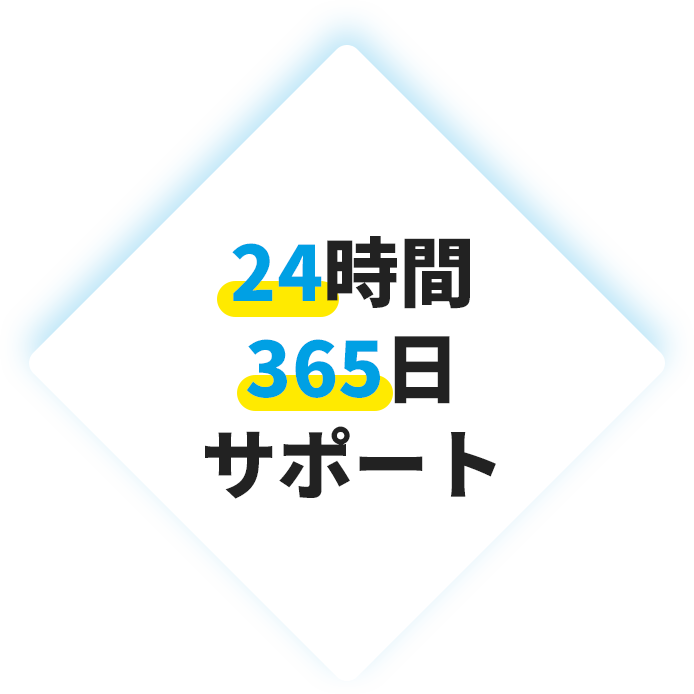 24時間365日サポート